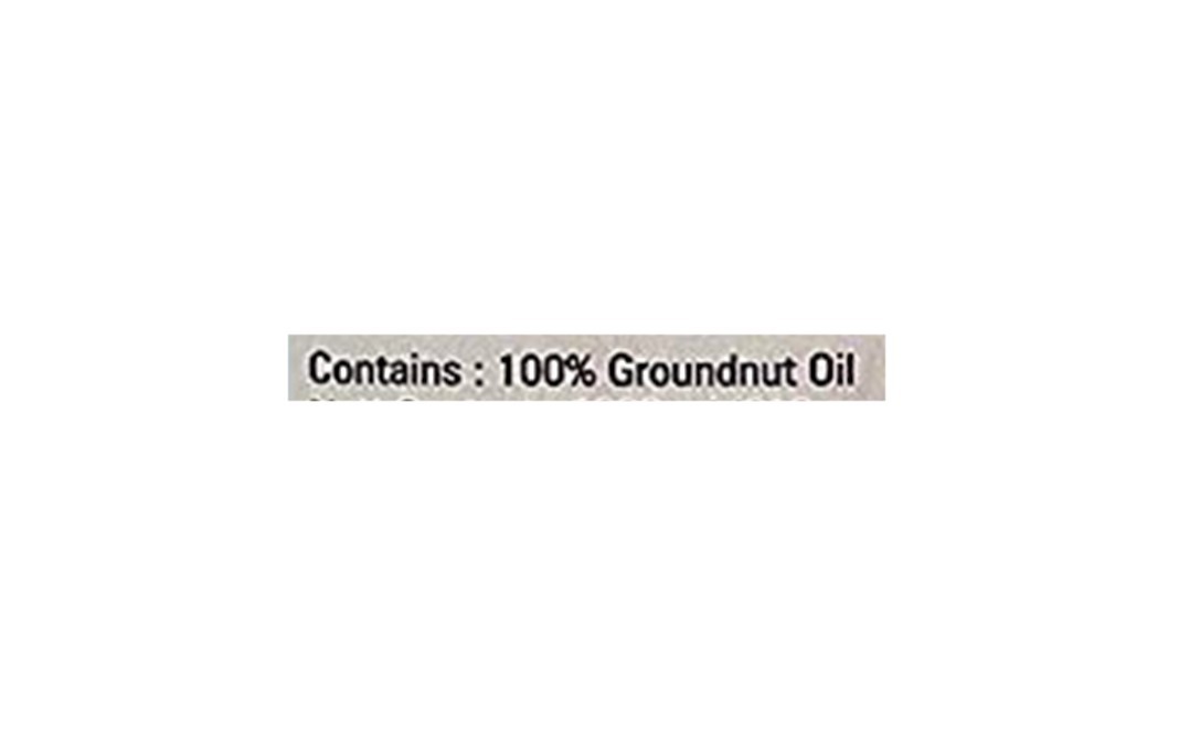 Max Care Cold Pressed Groundnut Oil Wood Pressed Kachi Ghani   Plastic Bottle  1 litre